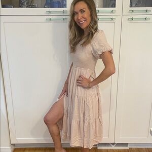 Chic Cream Midi Dress for Women